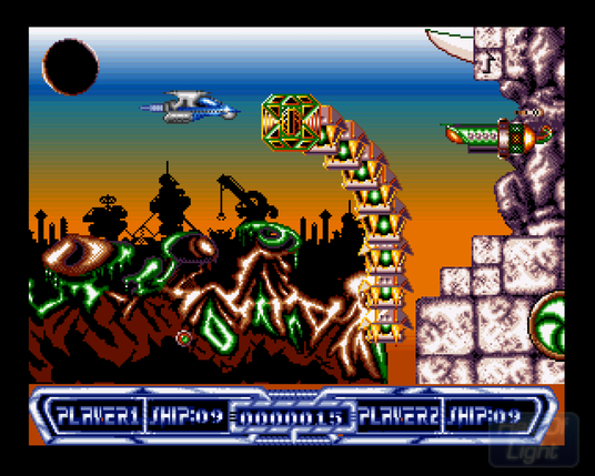 Screenshot from the 1990 Amiga shoot-'em-up game Venom Wing.