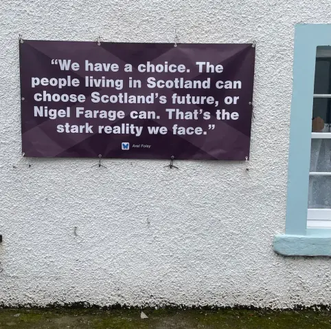 "We have a choice. The people living in Scotland can choose Scotland's future, or Nigel Farage can. That's the stark reality we face."