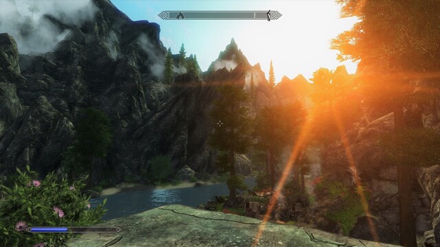 Sunset at the beginning of Enderal, total conversion of Skyrim