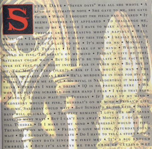 lyrics to "Seven Days"