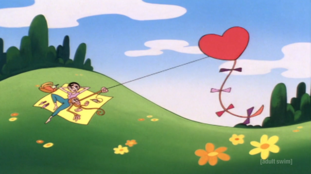 Dial M For Monkey, one of the segments on Dexter's Lab, with a prominent adult swim bug in the corner.