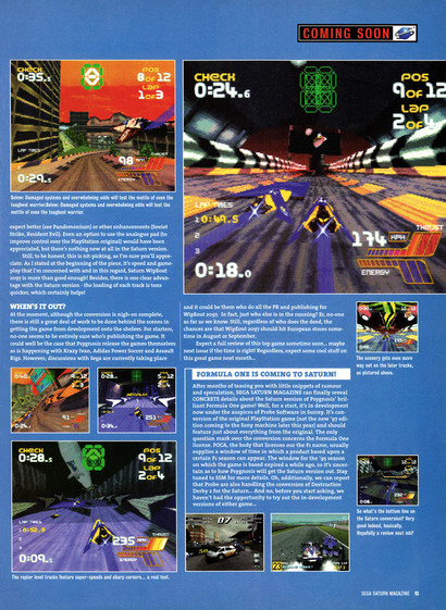Showcase for WipEout 2097 on Sega Saturn.
Taken from Official Sega Saturn Magazine 21 - July 1997 (UK)
