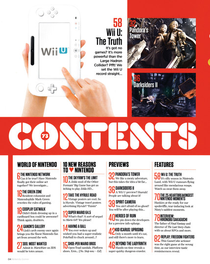 And the contents pages for NGamer 73 - March 2012 (UK)