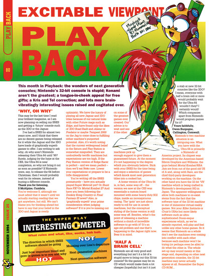The mailbag from Super Play 25 - November 1994 (UK).