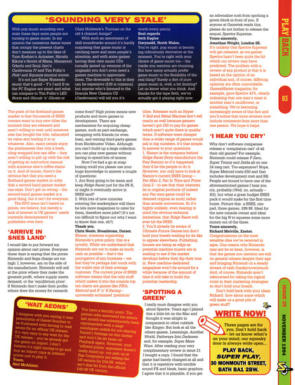The mailbag from Super Play 25 - November 1994 (UK).