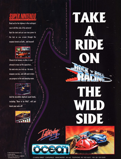 back cover for Nintendo Magazine System 19 - April 1994 (UK) featuring an advertisement for Rock 'N' Roll Racing on Super Nintendo