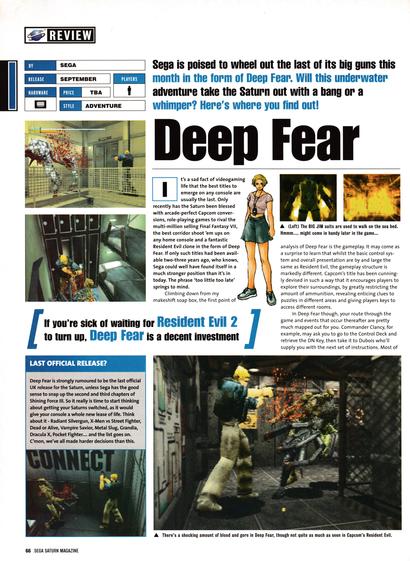 Review for Deep Fear  on Sega Saturn from Official Sega Saturn Magazine 36 - October 1998 (UK)

score: 86%