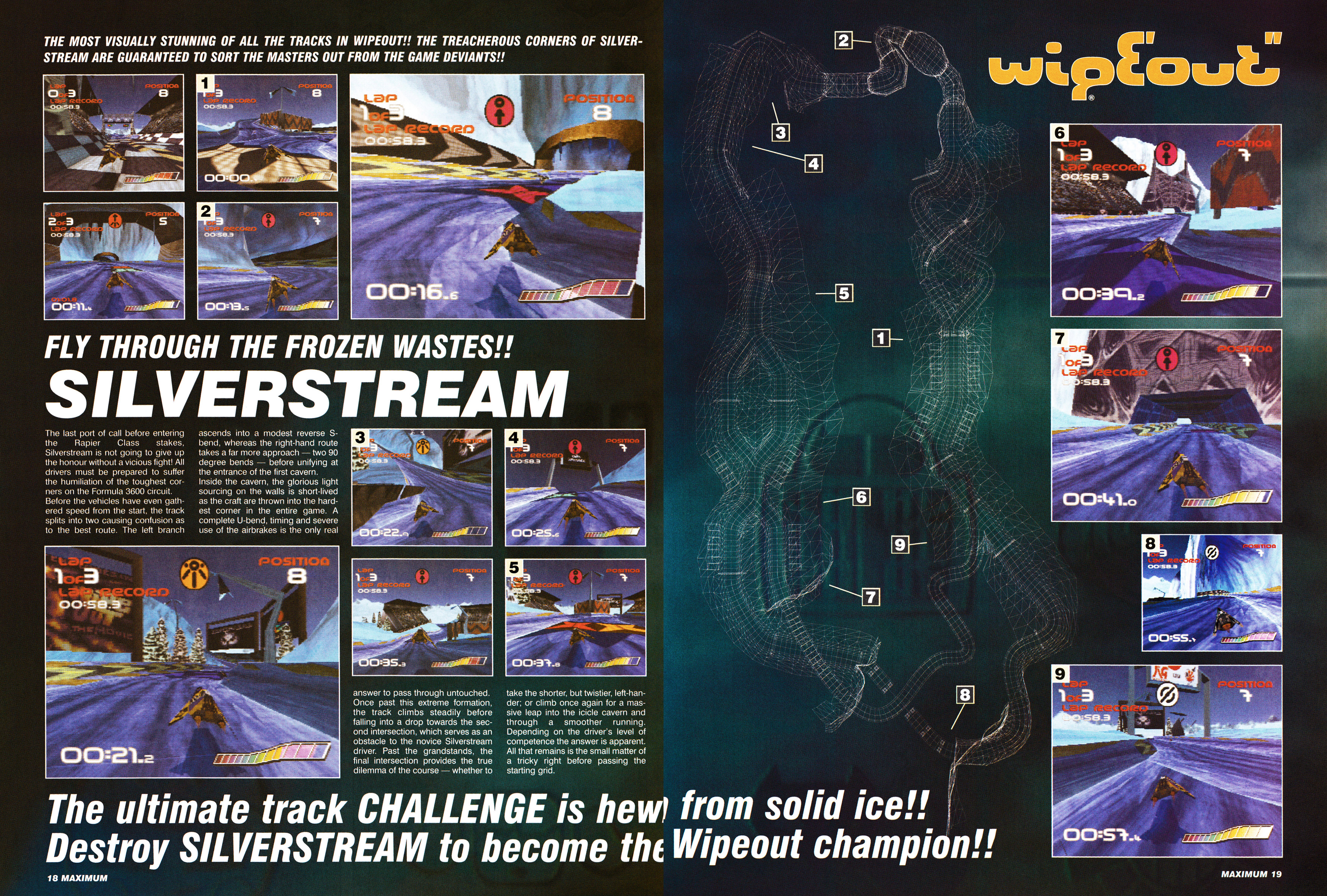 A 14-page feature on WipEout for the PlayStation 1 as only MAXIMUM can! 😅 Taken from MAXIMUM The Video Game Magazine Issue 1 - October 1995 (UK)