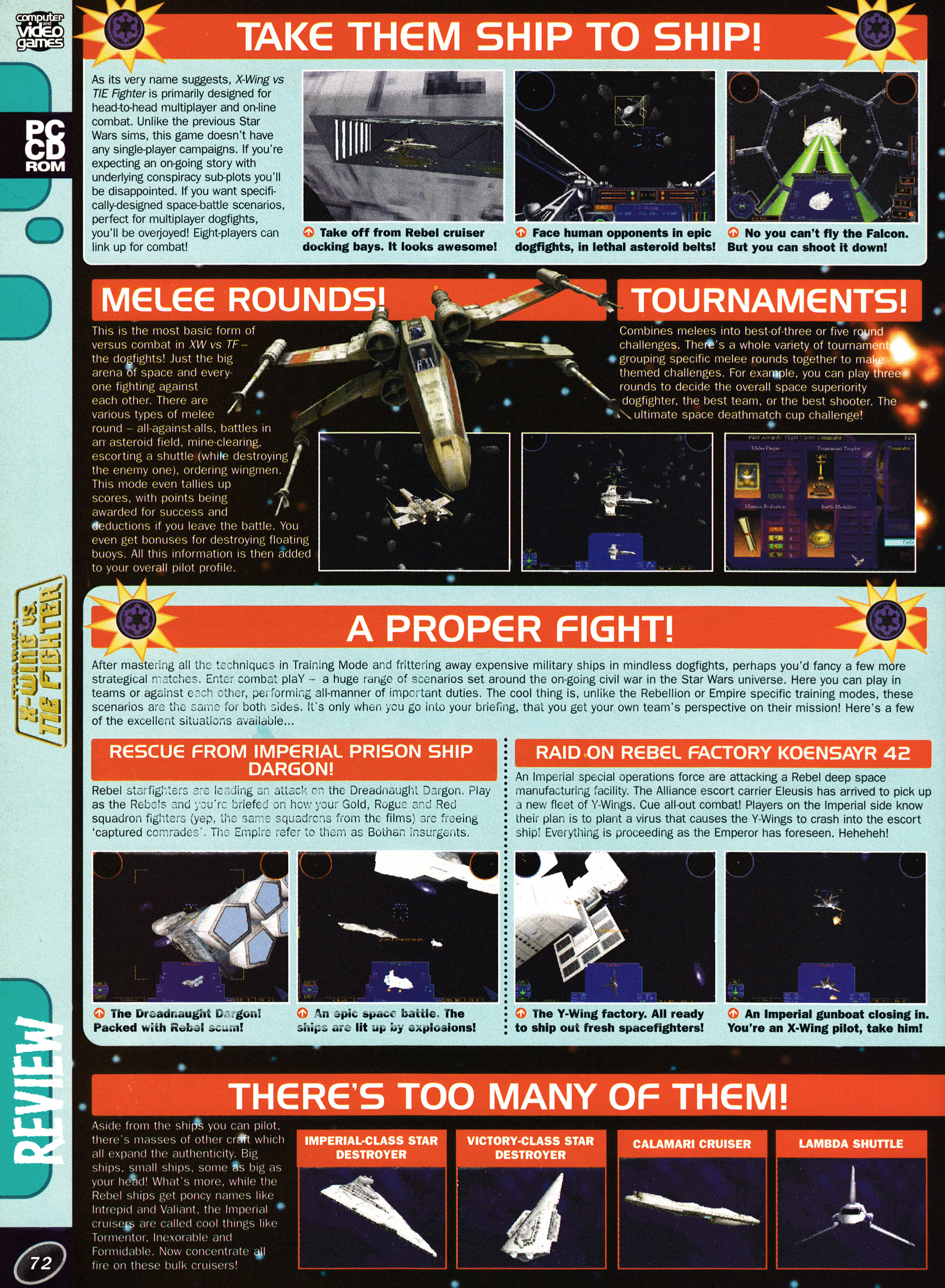 Review for X-Wing vs Tie Fighter on PC from CVG 187 - June 1997 (UK)  score: 4/5