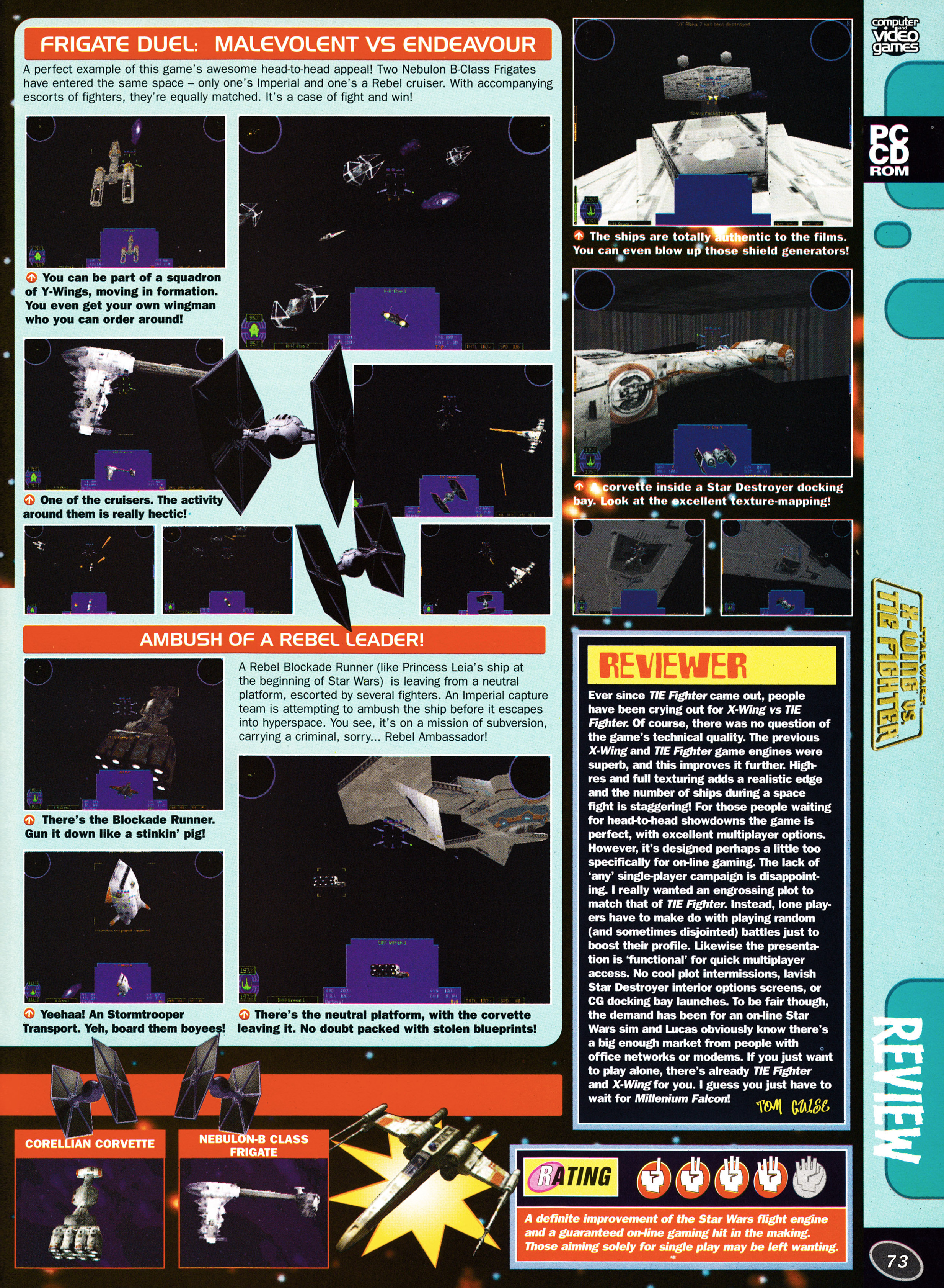 Review for X-Wing vs Tie Fighter on PC from CVG 187 - June 1997 (UK)  score: 4/5