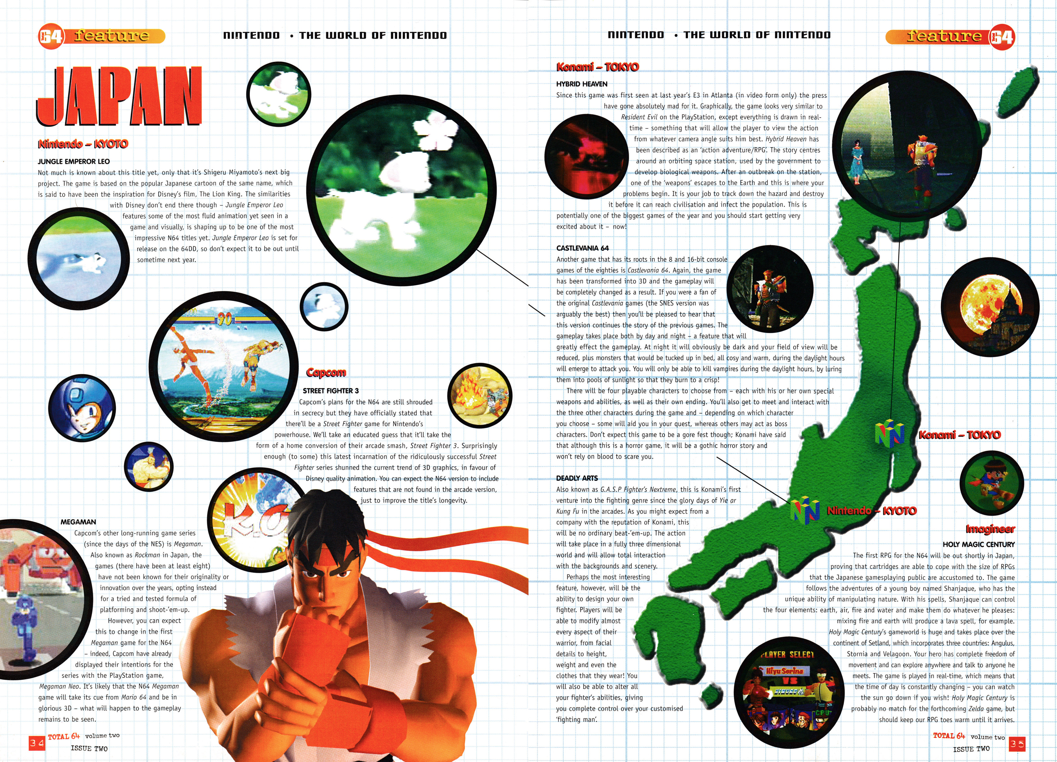 Feature titled: The World on Nintendo. Taken from Total 64 No.14 Volume 2 Issue 2 - March 1998 (UK)