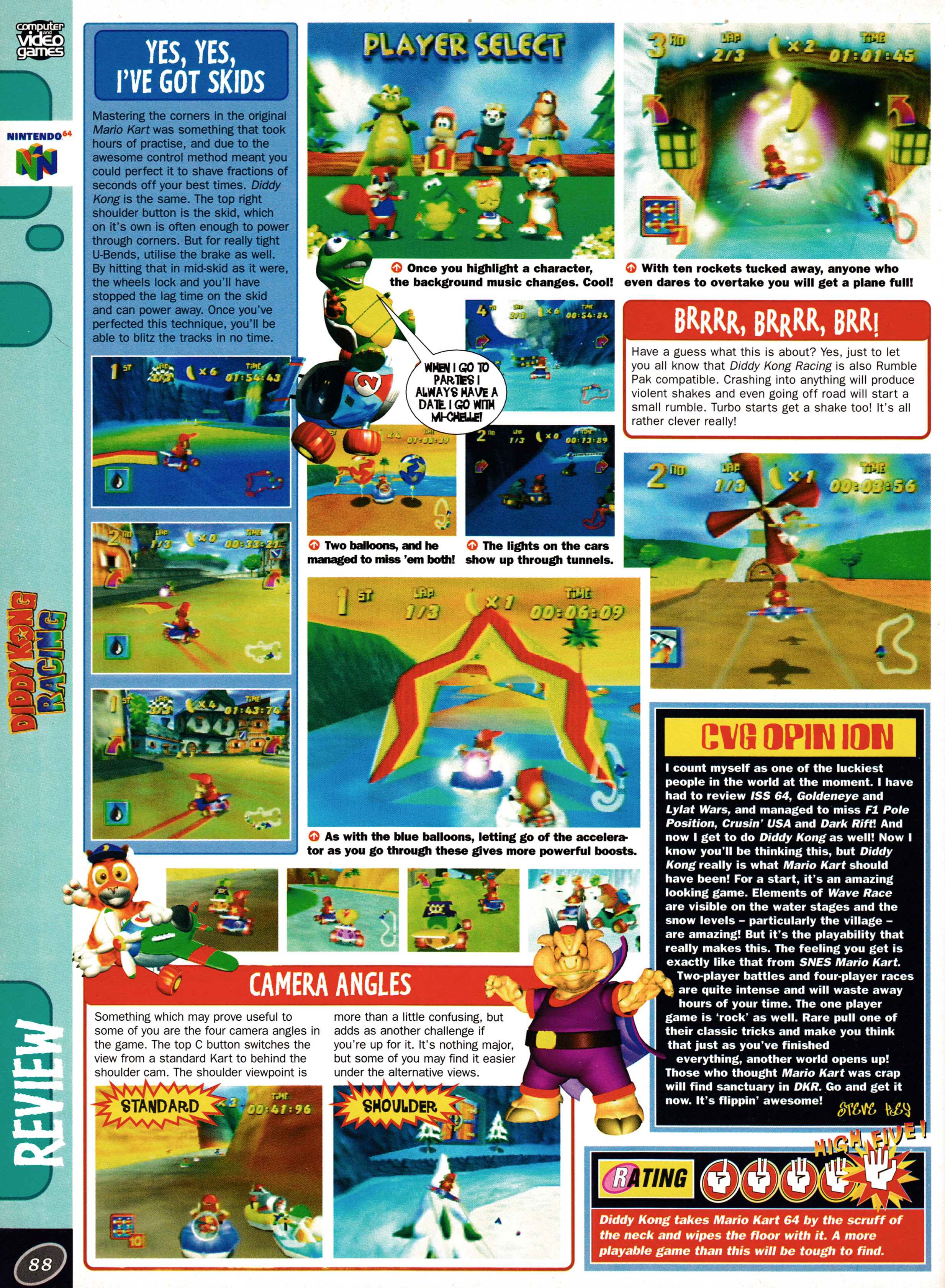 This is the review for Diddy Kong Racing on Nintendo 64 from CVG 193 - December 1997 (UK)  score: 5/5