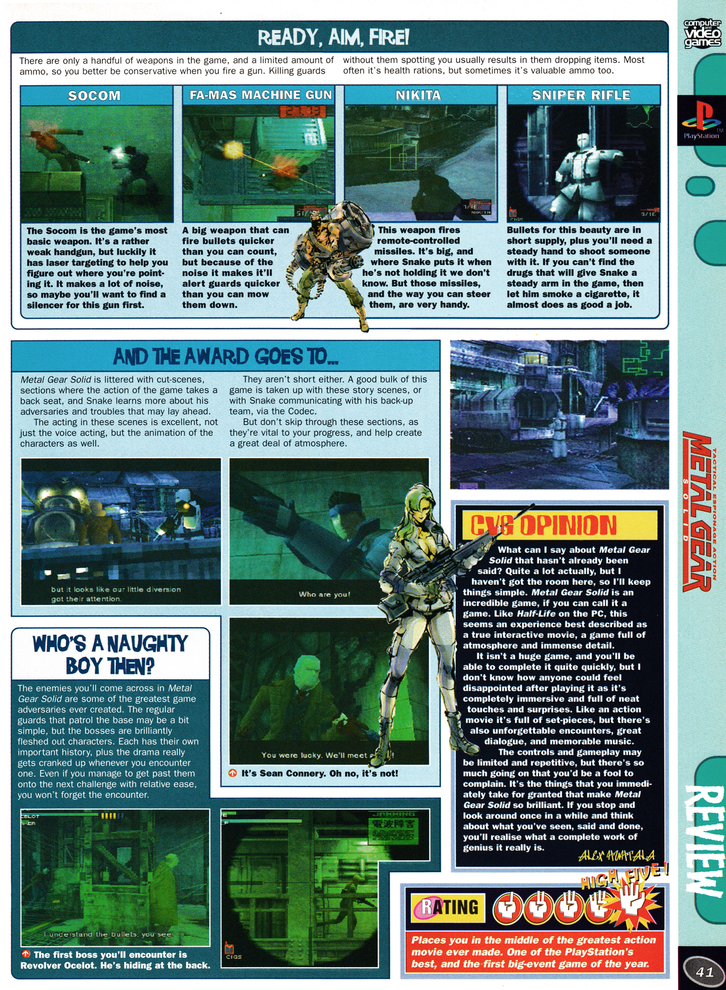 Review for Metal Gear Solid on PSone from CVG 208 - March 1999 (UK)  score: 5/5