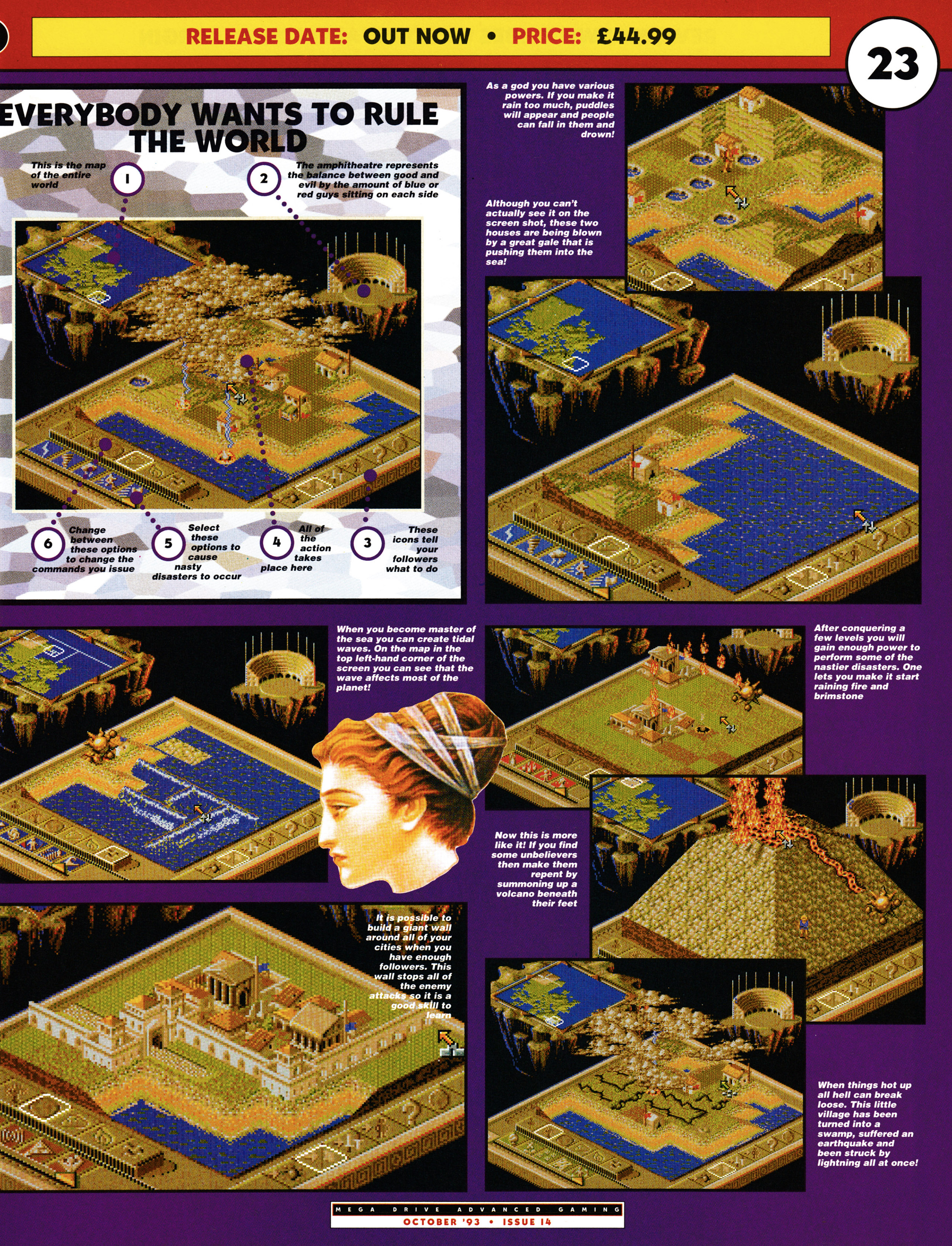 Review for Two Tribes Populous II on Mega Drive from Mega Drive Advanced Gaming 14 - October 1993 (UK)  Score: 92%