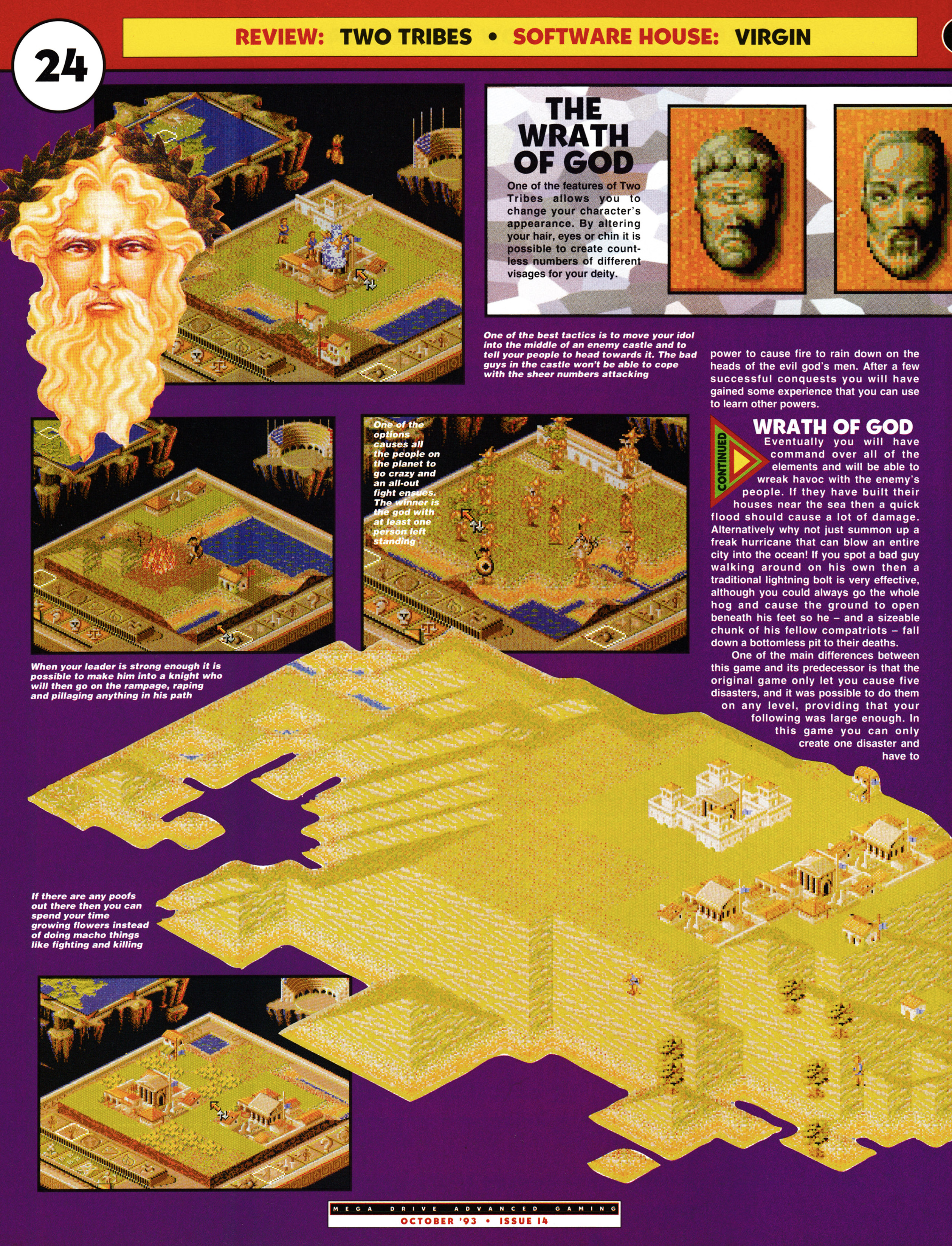 Review for Two Tribes Populous II on Mega Drive from Mega Drive Advanced Gaming 14 - October 1993 (UK)  Score: 92%