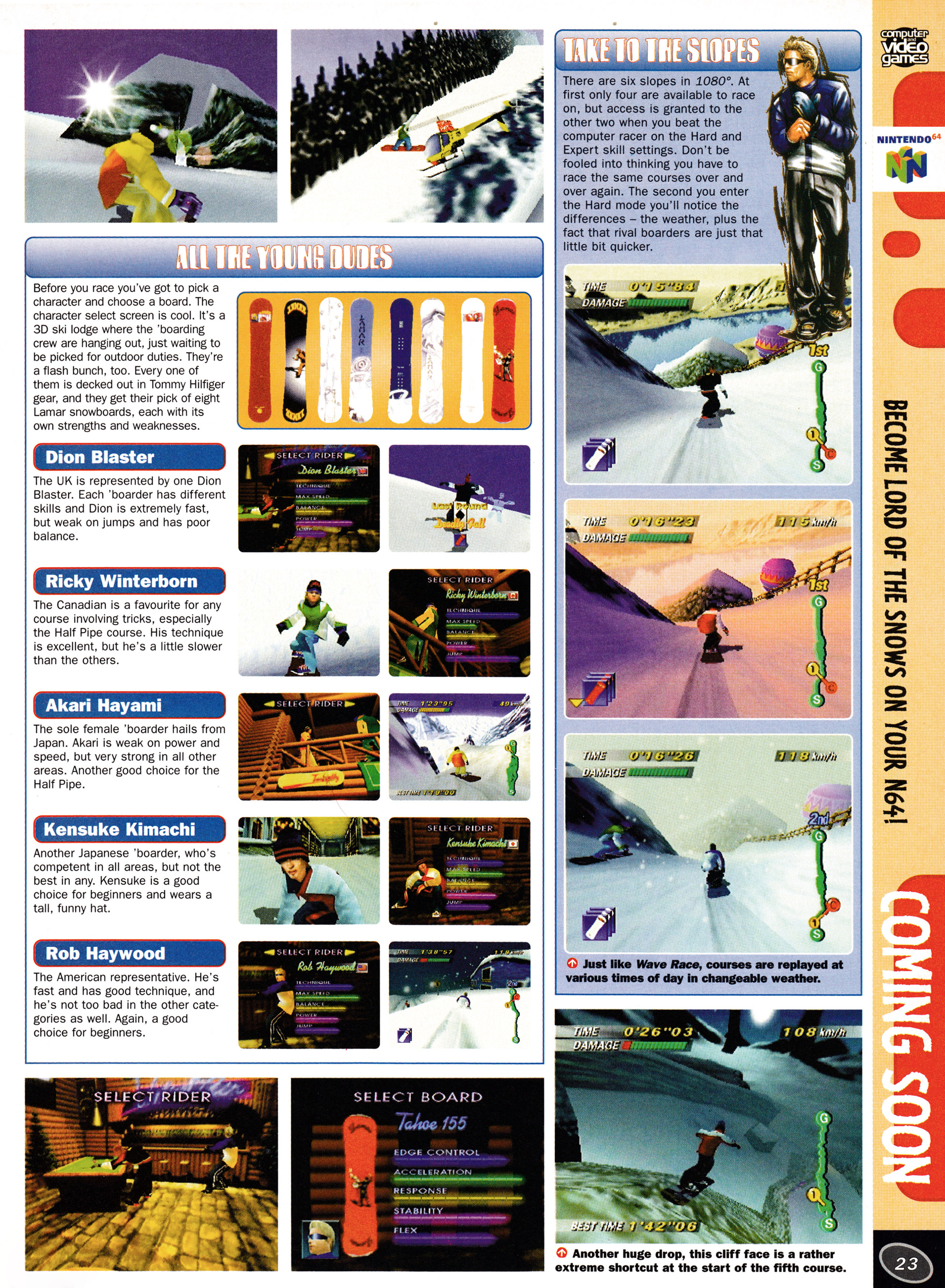 This is a preview for 1080° Snowboarding on Nintendo 64 from CVG 198 - May 1998 (UK)