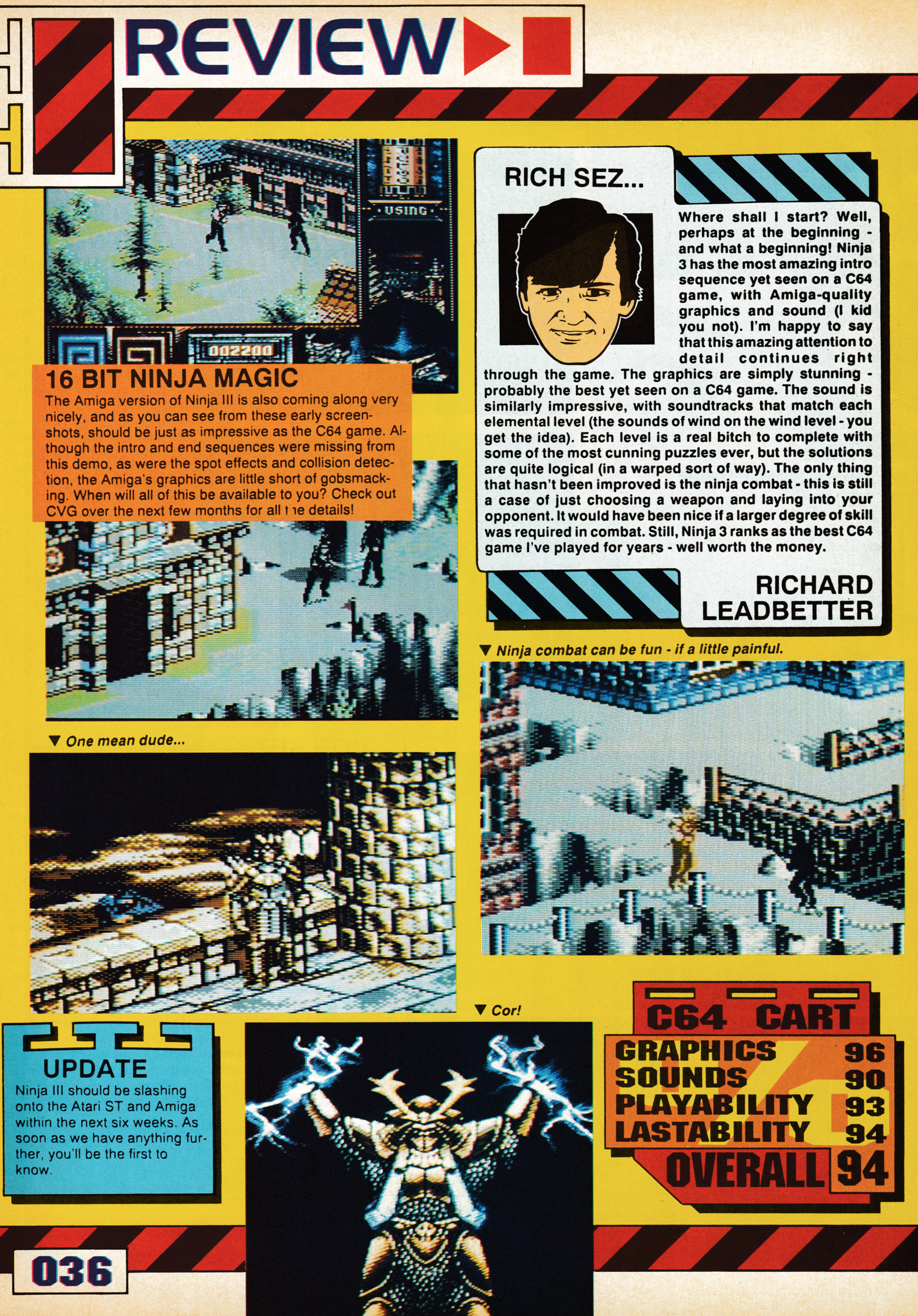 Review for Last Ninja on Commodore 64 from CVG 113 - April 1991 (UK)  score: 94%