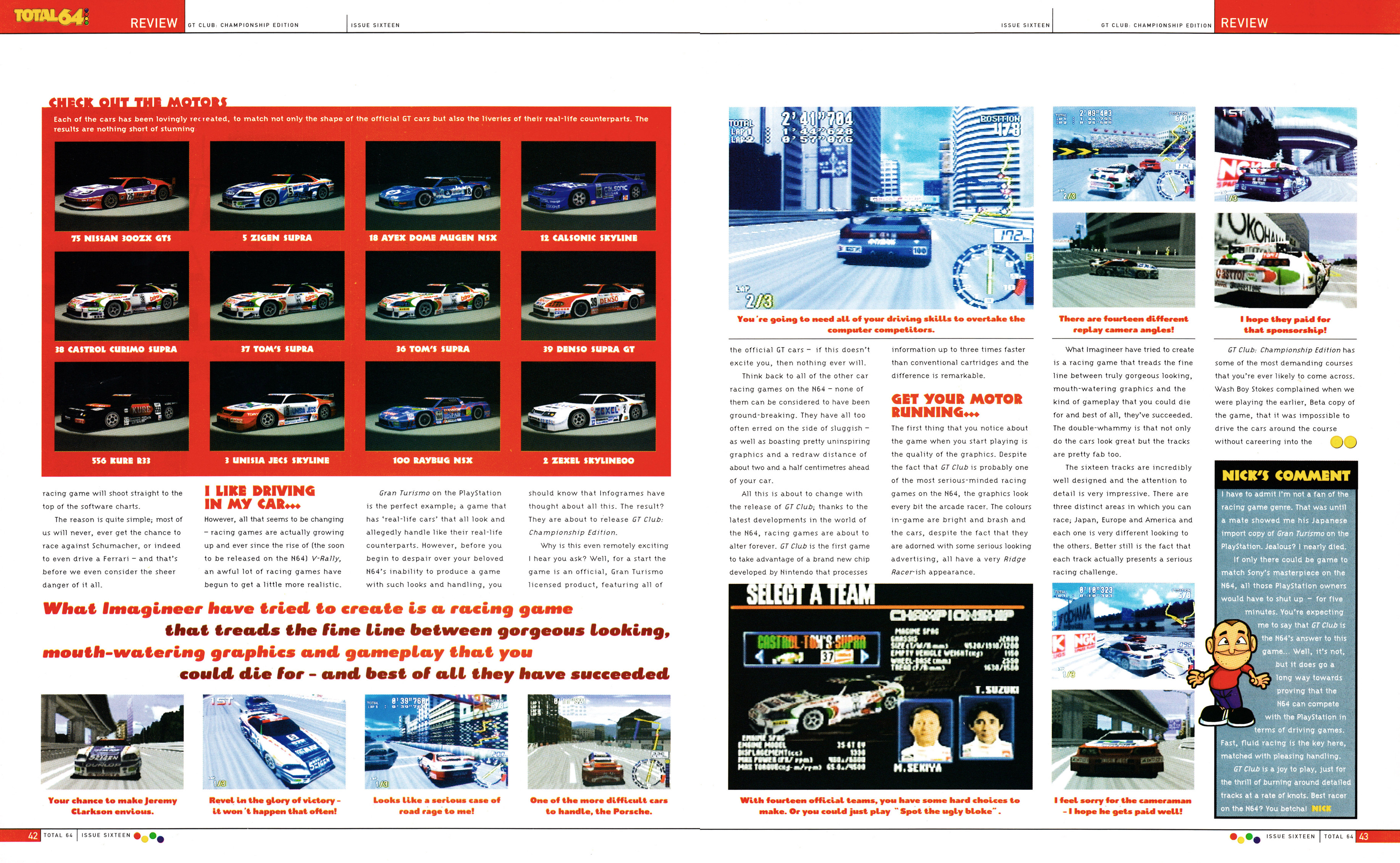 Review for GT Club Championship Edition on Nintendo 64 from Total 64 No.16 Volume 2 Issue 4 - June 1998 (UK)  score: 90%