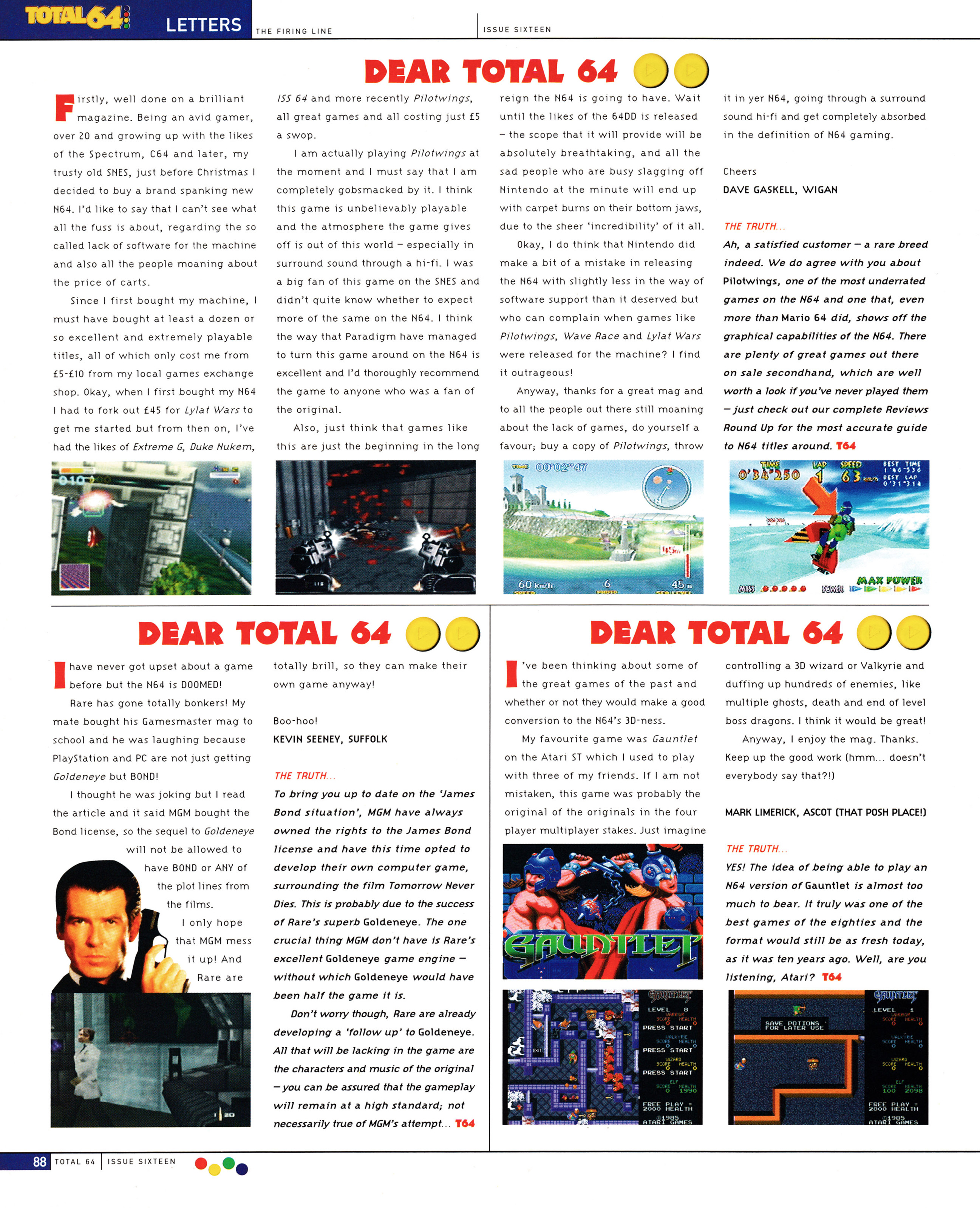 The mailbag section from Total 64 No.16 Volume 2 Issue 4 - June 1998 (UK) 