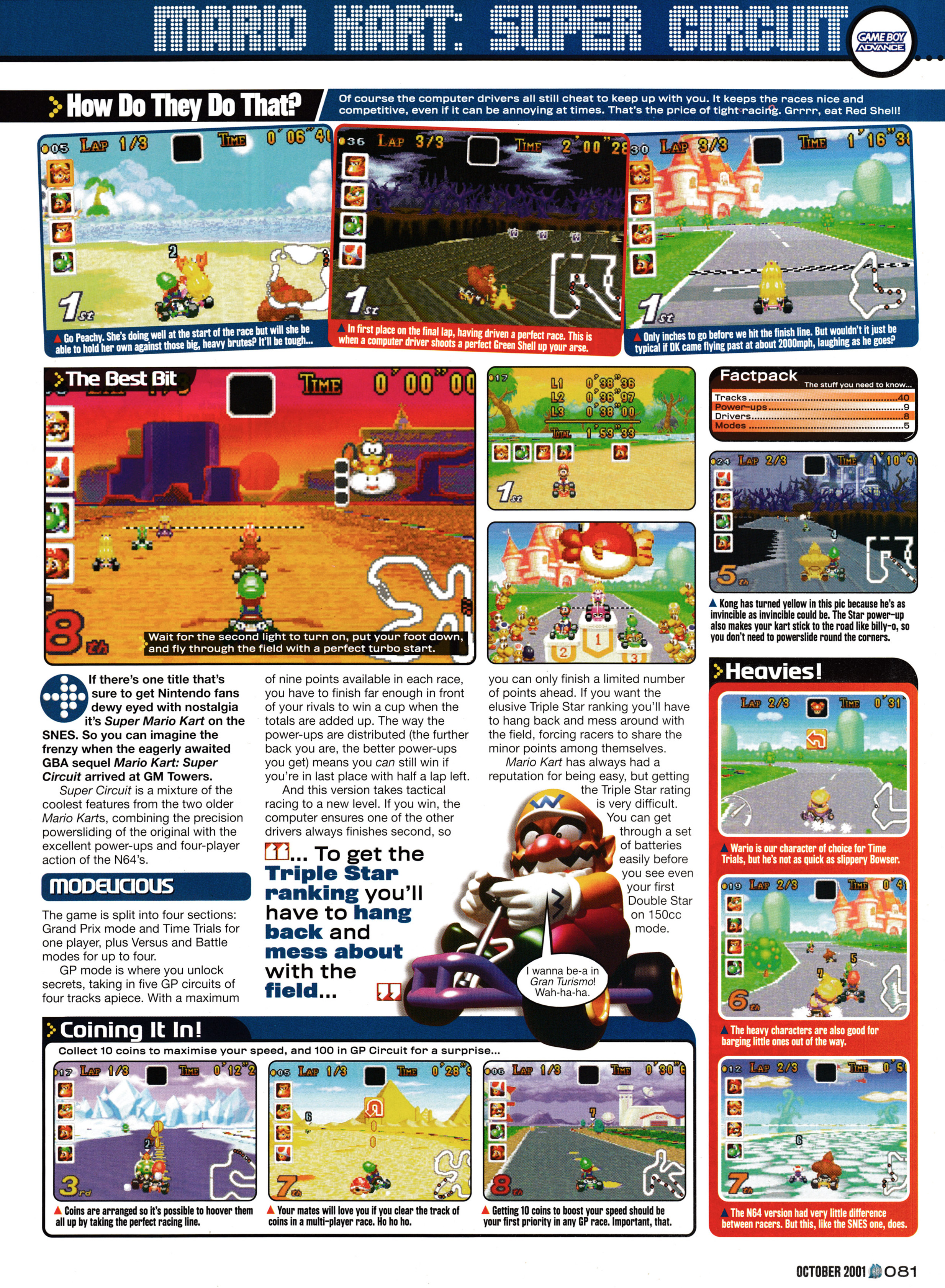 Review for Mario Kart Super Circuit on Game Boy Advance from GamesMaster 112 - October 2001 (UK)  score: 95%