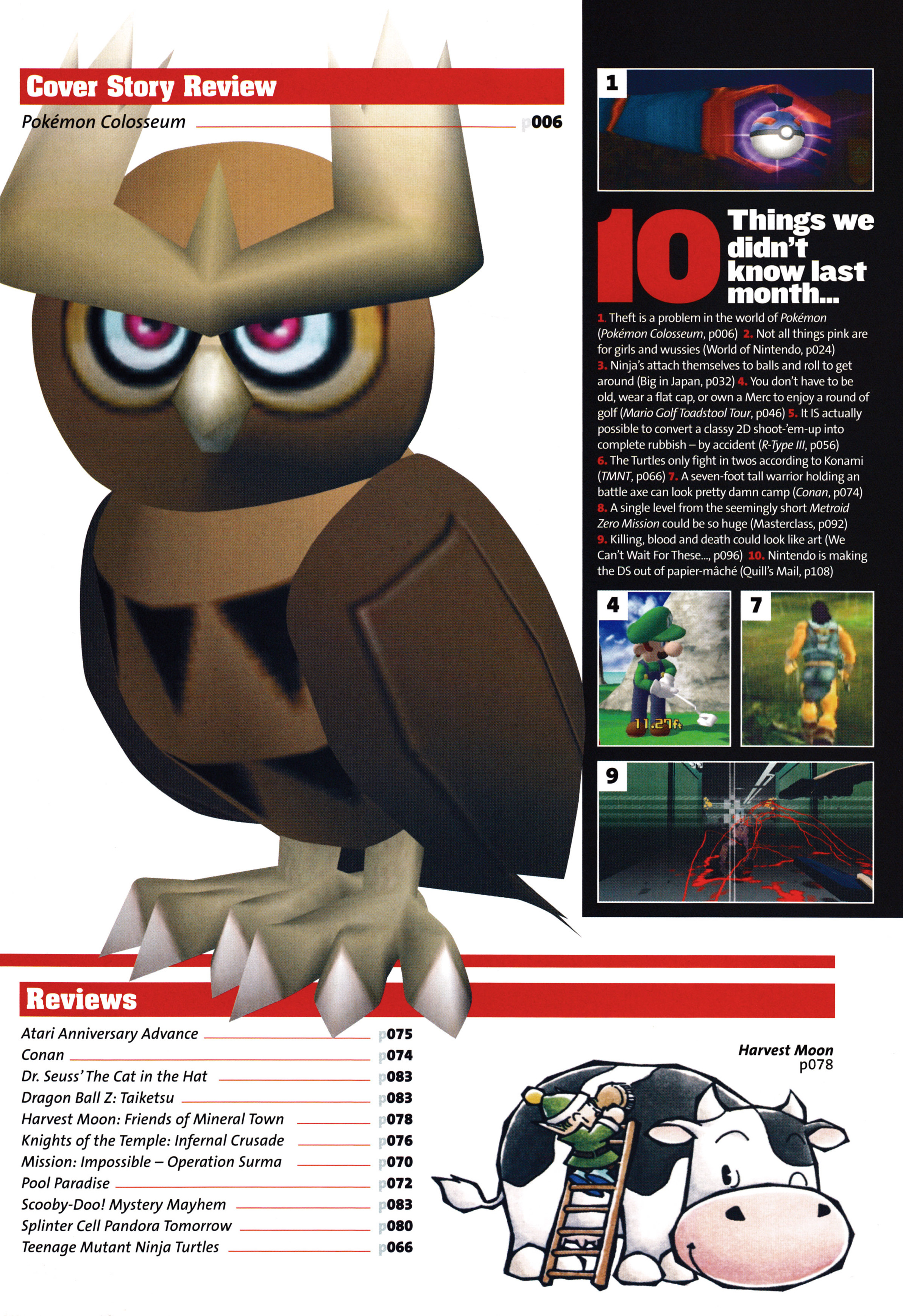 and the contents pages for Nintendo Official Magazine 140 - May 2004 (UK)