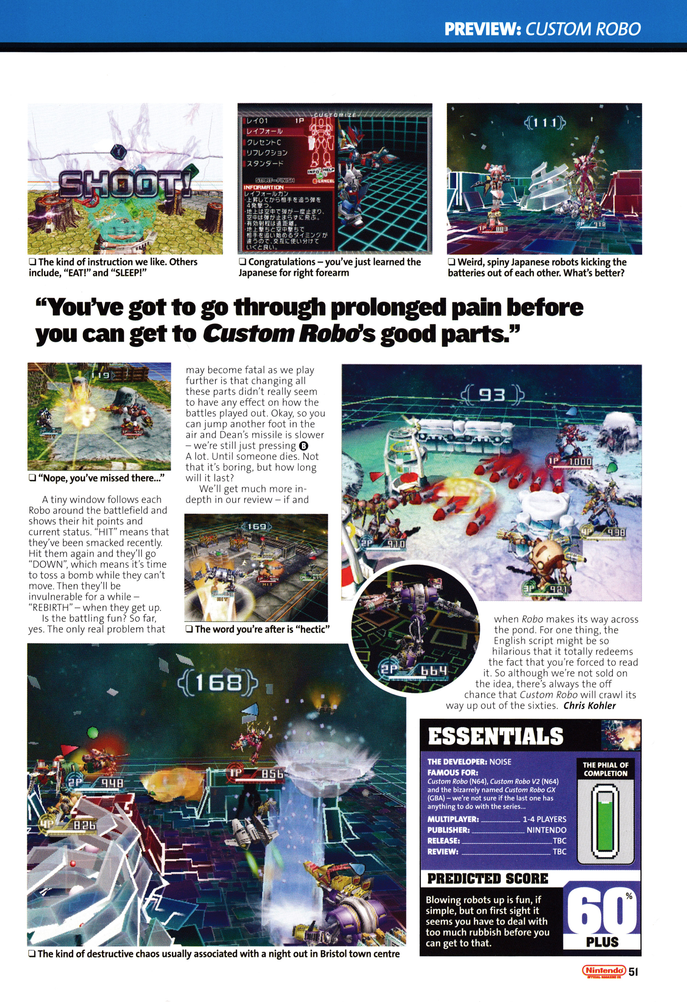 Preview for Custom Robo  on gameCube from Nintendo Official Magazine 140 - May 2004 (UK)