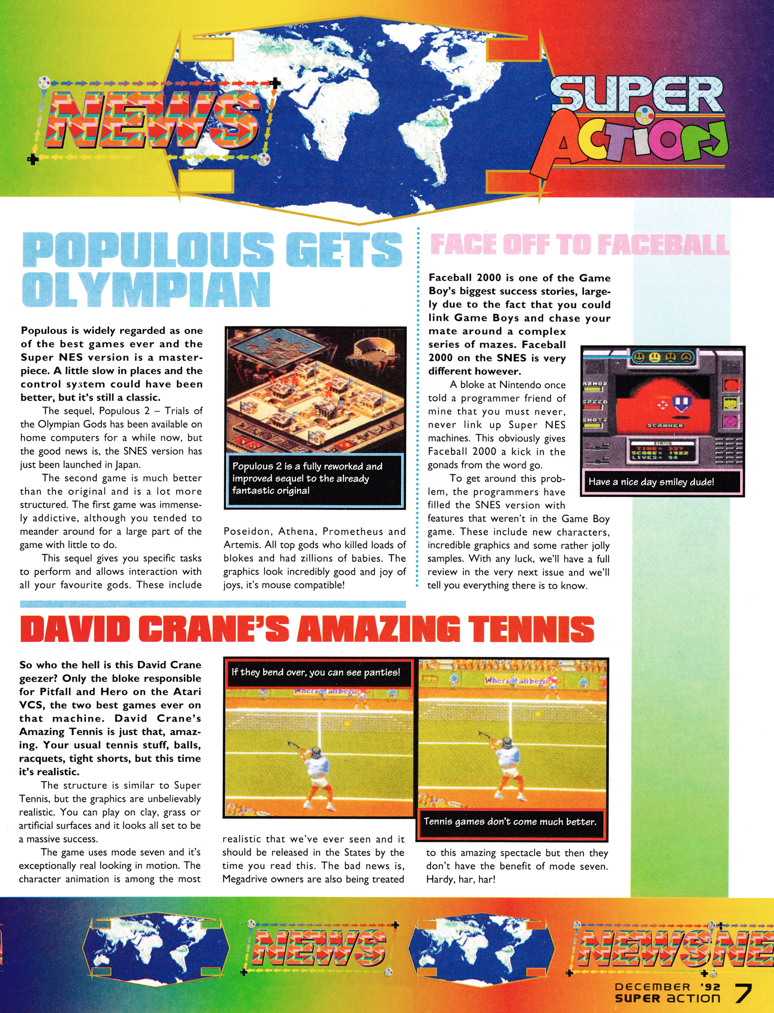 The news section from Super Action 3 - December 1992 (UK)