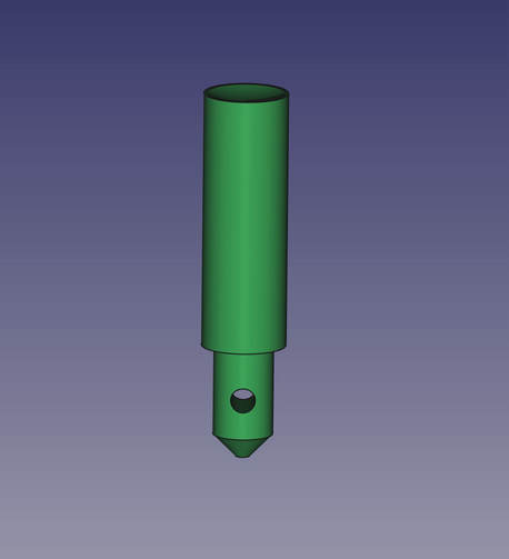 A screenshot of a CAD designed part, made with the measurements from the post-it note. 