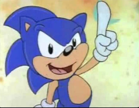 Deranged Sonic cartoon PSA segment frame capture

Sonic sez THAT'S NO GOOD